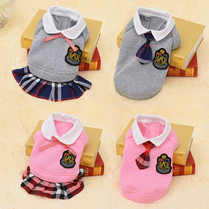 Roupa Pet Blusa e Vestido Escolar