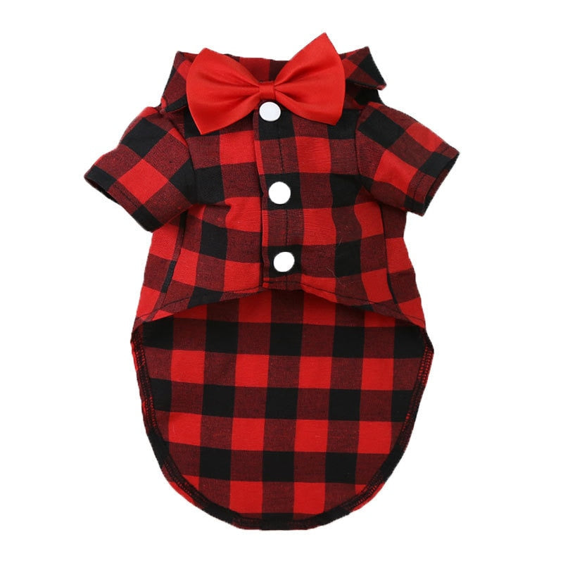 Roupa para cães e gatos camisa Xadrez