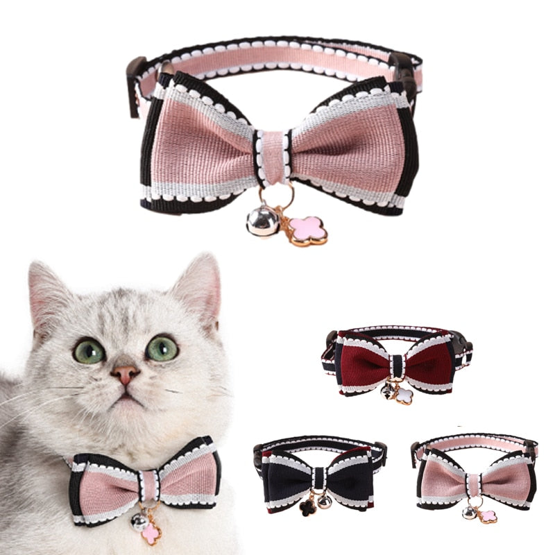 Coleira Pet de Lacinho para Gatos e Cães de pequeno porte