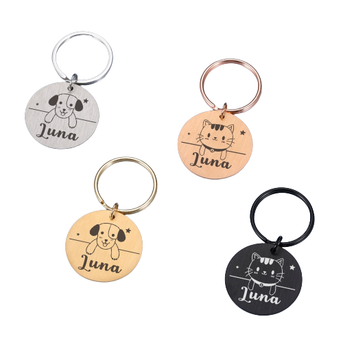 Pingente Personalizado de Identificação para Coleira de Cães e Gatos