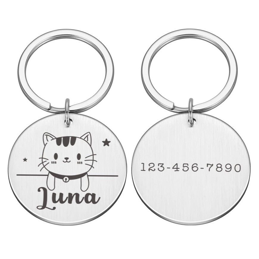 Pingente Personalizado de Identificação para Coleira de Cães e Gatos