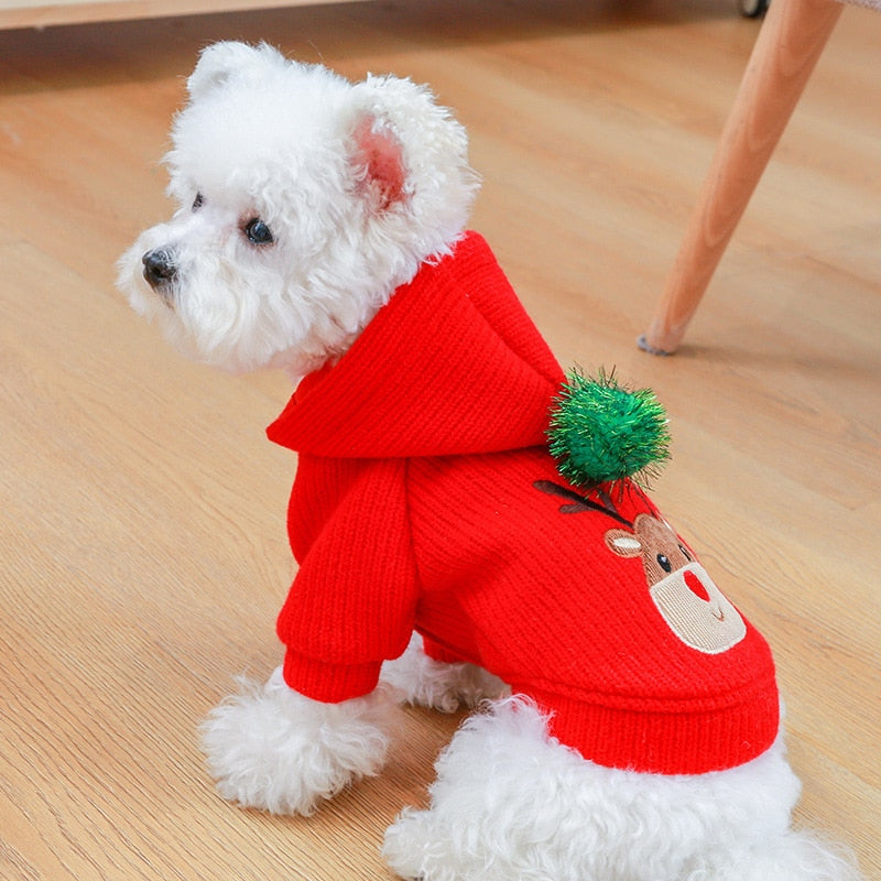 Casaco de Natal pra cães e gatos Vermelho de Rena
